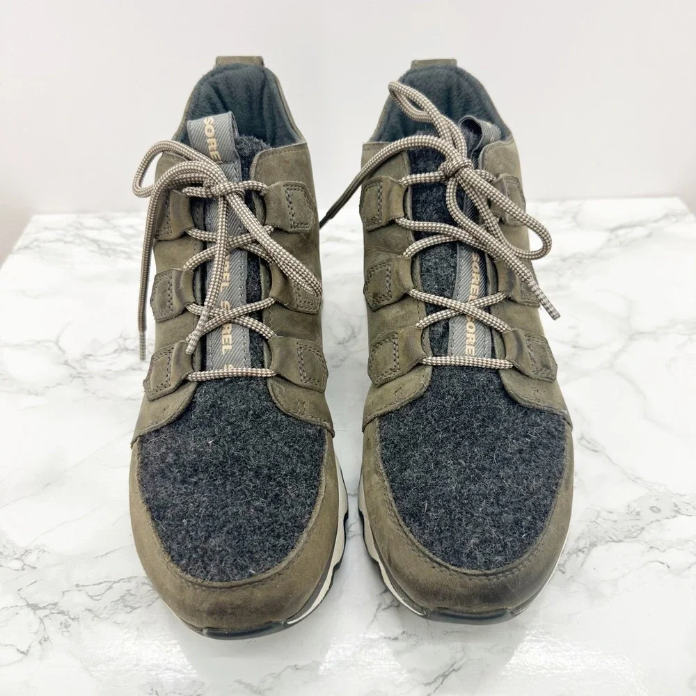 Sorel Kinetic Caribou Quarry Green Short Waterproof Boots Size‎ 8.5 Gorpcore
